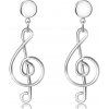 Šperky eshop - Puzetové strieborné 925 náušnice - hudobný motív, husľový kľúč T11.14 Šperky eshop - Puzetové strieborné 925 náušnice - hudobný motív, husľový kľúč T11.14