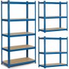 Kovový úložný regál, 180x90x30 cm, modrý