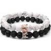 BudNej náramky pre páry QUEEN CROWN z howlitu, onyxu a lávových kameňov MN3001 BudNej náramky pre páry QUEEN CROWN z howlitu, onyxu a lávových kameňov MN3001