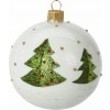 Vianočná guľa zdobená Guľa Vianočný stromček 8 cm 1 ks Vianočná guľa zdobená Guľa Vianočný stromček 8 cm 1 ks