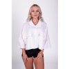 Nebbia Boxy crop košeľa s vreckami URBAN MUSE 598 white