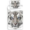 Bielo-sivé bavlnené detské obliečky na jednolôžko 140x200 cm White Tiger – Jerry Fabrics Bielo-sivé bavlnené detské obliečky na jednolôžko 140x200 cm White Tiger – Jerry Fabrics