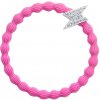 By Eloise London Silver Diamante Bolt Neon Pink