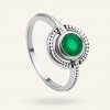 SilveAmo Strieborný prsteň so zeleným onyxom Wisdom K5ZO5008