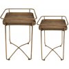 Clayre & Eef Set 2ks zlatý antik odkladací stolík Vien - 38*38*53 / 28*28*39 cm - Clayre & Eef Clayre & Eef Set 2ks zlatý antik odkladací stolík Vien - 38*38*53 / 28*28*39 cm - Clayre & Eef