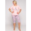 Dámske pyžamo Eliza Dream 2XL Ružová Kapri - Trojštvrťové Dámske pyžamo Eliza Dream 2XL Ružová Kapri - Trojštvrťové