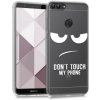 Priehľadné púzdro s dizajnom don't touch my phone kwmobile Huawei P Smart bílá Priehľadné púzdro s dizajnom don't touch my phone kwmobile Huawei P Smart bílá