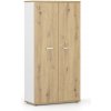 DREVONA Kancelárska skriňa vysoká s dverami LUTZ, dub artisan + biela DREVONA Kancelárska skriňa vysoká s dverami LUTZ, dub artisan + biela
