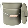 Livlig Kovové vedro s vekom 12 l moss grey