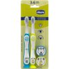 CHICCO Set zubných kefiek pre deti Tiger-Panda 3-6r CHICCO Set zubných kefiek pre deti Tiger-Panda 3-6r
