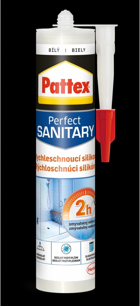 PATTEX Rychleschnoucí sanitarny silikon 280g biely