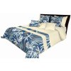 Elegantné modré prehozy na posteľ s krásnym vzorom listov Šírka: 240 cm | Dĺžka: 240 cm