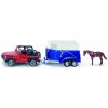 SIKU Blister 1651 Terénne auto s prívesom a koňom 1:87