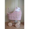 Ružový kočiarik pre dievčatká s bielou mašličkou WGUM04 biela Ružový kočiarik pre dievčatká s bielou mašličkou WGUM04 biela