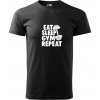 Handel tričko Eat Sleep Gym Repeat čierna
