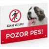 JK Plastová tabuľka na plot POZOR PES 209 x147 mm