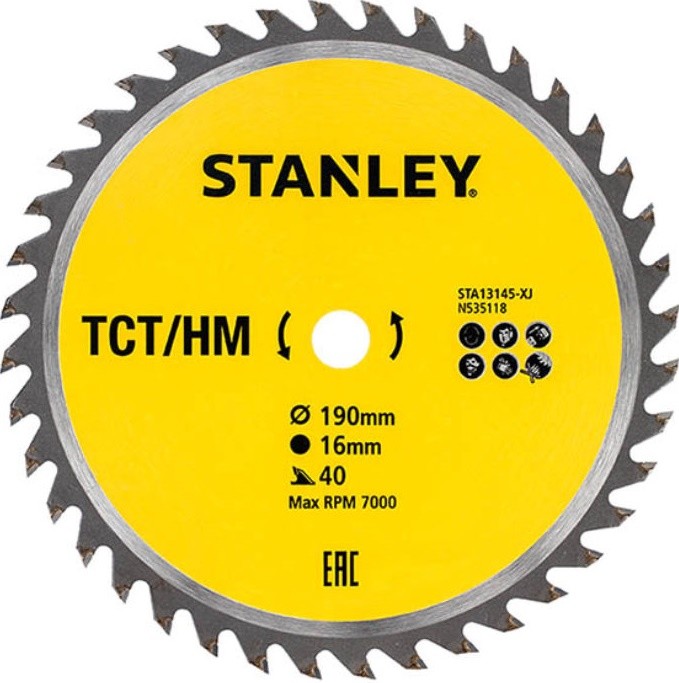 STANLEY J7-X13145XJ kotúč pílový 190(40z)x16