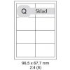 Print etikety 96,5x67,7 mm, biele, 8ks/A4, 100ks/A4 Print etikety 96,5x67,7 mm, biele, 8ks/A4, 100ks/A4