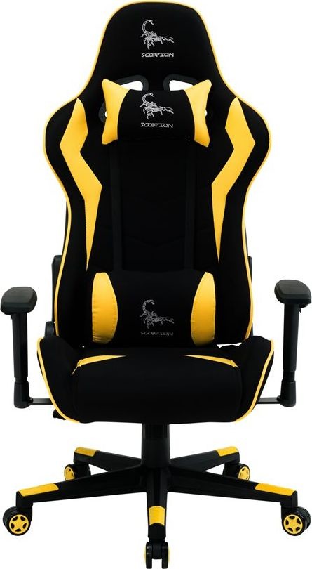 GEMBIRD Gaming chair / herní křeslo SCORPION 05, černá sítovina,žltá kůže, GC-SCORPION-05