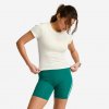 DOMYOS Dámske rebrované fitness tričko biele 2XL DOMYOS Dámske rebrované fitness tričko biele 2XL