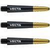 Winmau Vecta krátke 35mm, čierny plast, zlatý hliníkový top