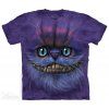 The Mountain pánske batikované tričko Big Face Cheshire Cat fialové