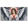 Vymalujsisam.sk Maľovanie podľa čísiel Anjel so srdcovou sviečkou Veľkosť 40 x 80 cm Rám Bez rámu iba zrolované plátno