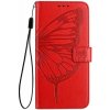 Puzdro Mezzo Book Infinix Hot 40i, vzor motýľ - červené Puzdro Mezzo Book Infinix Hot 40i, vzor motýľ - červené