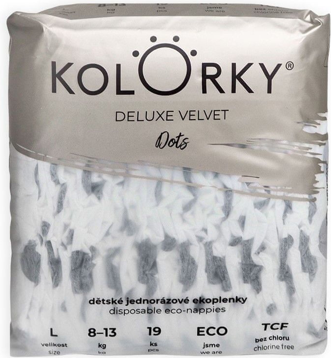 KOLORKY DELUXE VELVET Puntíky L 8-13 kg 19 ks