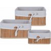 HOMESTYLING Sada košíkov bambus / textil 3 ks prírodná KO-MA1000020 HOMESTYLING Sada košíkov bambus / textil 3 ks prírodná KO-MA1000020