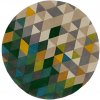 Flair Rugs , Ručne všívaný kusový koberec Illusion Prism Green/Multi kruh, 160x160 (priemer) kruh, viacfarebná, obývacia izba Flair Rugs , Ručne všívaný kusový koberec Illusion Prism Green/Multi kruh, 160x160 (priemer) kruh, viacfarebná, obývacia izba