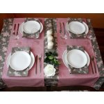Ubrus s běhouny - starobylá růže pro 4 osoby 126 x 142