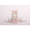 Clayre & Eef 6ks ružové bavlnené prestieranie s zajačikom Floral Easter Bunny 48x33 cm