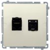 Zásuvka dátová 2xRJ45 Cat.6 tienená krytka béžová SIMON Basic (simon) Zásuvka dátová 2xRJ45 Cat.6 tienená krytka béžová SIMON Basic (simon)
