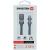 Swissten 71523302 USB / Lightning, 2m, šedý Swissten 71523302 USB / Lightning, 2m, šedý