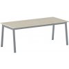 Rokovací kancelársky stôl PRIMO BASIC, 200x90 cm, sivostrieborná podnož, dub prírodný Rokovací kancelársky stôl PRIMO BASIC, 200x90 cm, sivostrieborná podnož, dub prírodný
