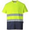 Portwest HI-VIS S173 Reflexné funkčné tričko HV žltá/námorná modrá XXL