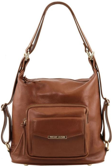 Tuscany BAG dámska kožená kabelka batoh hnedá