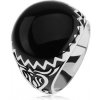 Šperky eshop - Prsteň zo striebra 925, čierne zdobenie, cik cak vzor a ornamenty SP39.16 - Veľkosť: 54 mm