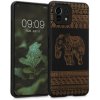 Púzdro kwmobile Drevené s dizajnom slon Xiaomi 11 Lite (5G) NE / Mi 11 Lite (5G) světle hnědé