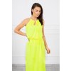 Dlhé šaty s rozparkom MI8893 neónovo žlté Dlhé šaty s rozparkom MI8893 neónovo žlté