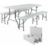 Pepita Skladací záhradný stôl s lavičkami pivného typu - biely Pepita Pepita Skladací záhradný stôl s lavičkami pivného typu - biely Pepita