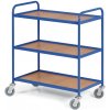 Policový vozík s 3 policami 750x420 mm, modrý Policový vozík s 3 policami 750x420 mm, modrý