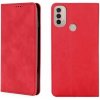Peňaženkové kožené puzdro Skin Feel na Motorola Moto E20 / E30 / E40 - Červená Peňaženkové kožené puzdro Skin Feel na Motorola Moto E20 / E30 / E40 - Červená