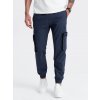 Ombre Men's JOGGER pants with zippered cargo pockets - navy blue modrá S Ombre 5902228907862 Ombre Men's JOGGER pants with zippered cargo pockets - navy blue modrá S Ombre 5902228907862