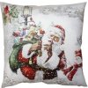 Clayre & Eef Bielo-červená obliečka na vankúš Santa - 45*45 cm - Clayre & Eef Clayre & Eef Bielo-červená obliečka na vankúš Santa - 45*45 cm - Clayre & Eef