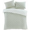 Biele/zelené flanelové obliečky na dvojlôžko 200x200 cm Polka Dot – Catherine Lansfield Biele/zelené flanelové obliečky na dvojlôžko 200x200 cm Polka Dot – Catherine Lansfield