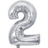 Balón narodeninový - číslo 2 strieborný 100 cm Balón narodeninový - číslo 2 strieborný 100 cm