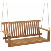 Costway Verandová hojdačka COSTWAY pre 2 osoby, závesná lavica s 2 lanami do 360 kg, závesná hojdačka z agátového dreva