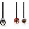 Nedis CAGB22250BK02 - Stereofónny Audio Kábel | 3,5mm Zástrčka - 2x RCA Zásuvka | 0,2 m | Čierna farba Nedis CAGB22250BK02 - Stereofónny Audio Kábel | 3,5mm Zástrčka - 2x RCA Zásuvka | 0,2 m | Čierna farba